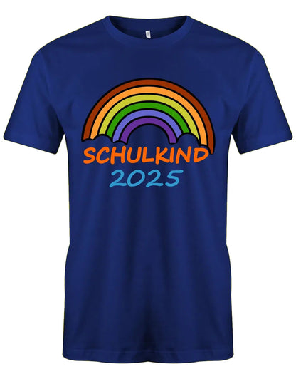 Regenbogen Schulkind mit [Wunschjahr] - Kinder T-Shirt royalblau
