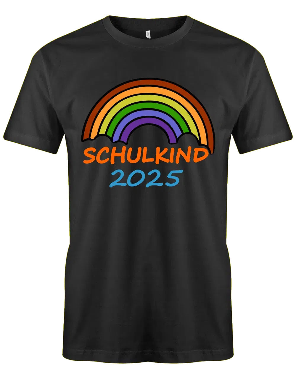 Regenbogen Schulkind mit [Wunschjahr] - Kinder T-Shirt schwarz