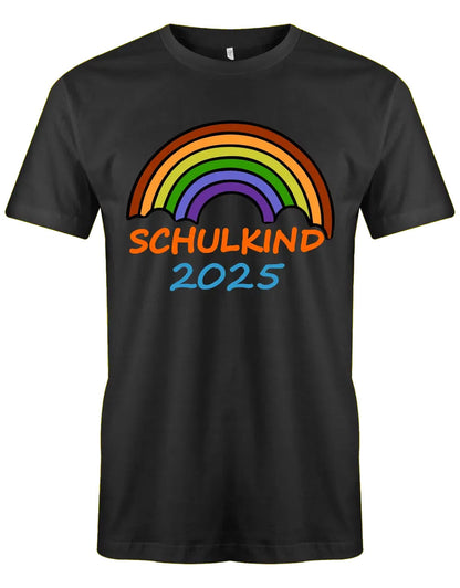 Regenbogen Schulkind mit [Wunschjahr] - Kinder T-Shirt schwarz