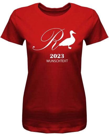 Rente Ente 2025 mit Wunschtext - Renterin Frauen T-Shirt