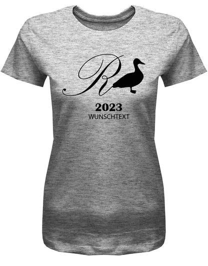 Rente Ente 2025 mit Wunschtext - Renterin Frauen T-Shirt