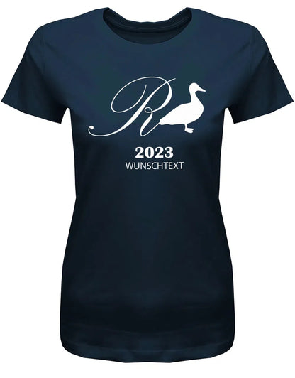 Rente Ente 2025 mit Wunschtext - Renterin Frauen T-Shirt