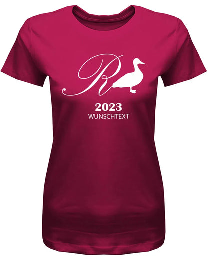 Rente Ente 2025 mit Wunschtext - Renterin Frauen T-Shirt