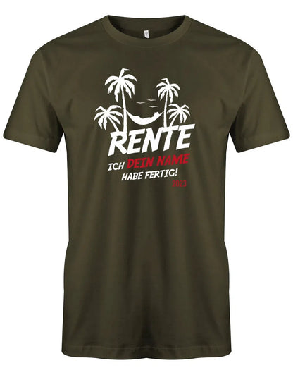 Rente Palmen ich Habe fertig personalisiert mit Name - Rentner Männer T-Shirt
