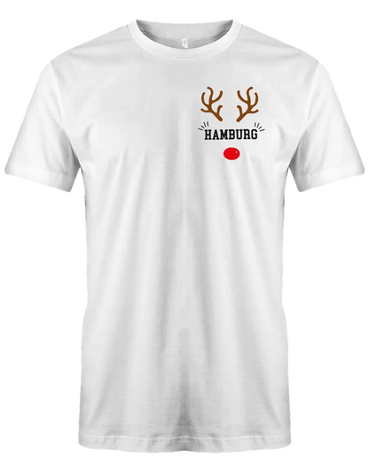 Rentier Wunschtext Weihnachten Herren T Shirt Brustmotiv