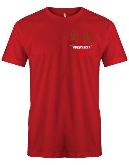 Rentier Wunschtext Weihnachten Herren T Shirt Brustmotiv