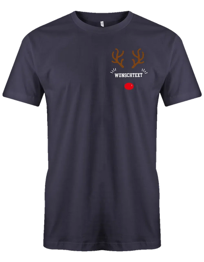 Rentier Wunschtext Weihnachten Herren T Shirt Brustmotiv