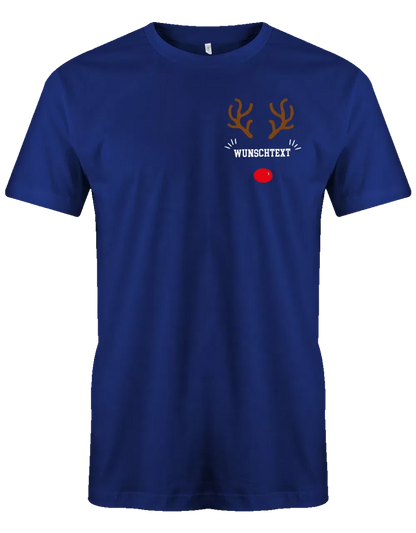 Rentier Wunschtext Weihnachten Herren T Shirt Brustmotiv