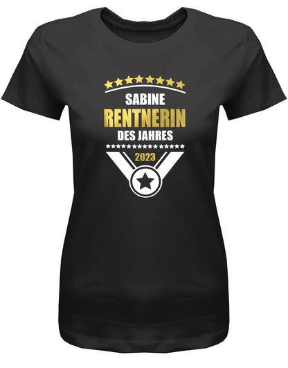Rentnerin des Jahres 2025 personalisiert mit Name - Rente Frauen T-Shirt