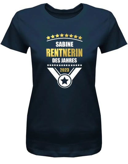 Rentnerin des Jahres 2025 personalisiert mit Name - Rente Frauen T-Shirt