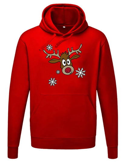 Rudolf Schneeflocken Weihnachten Hoodie Unisex