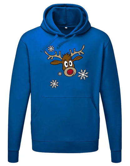 Rudolf Schneeflocken Weihnachten Hoodie Unisex