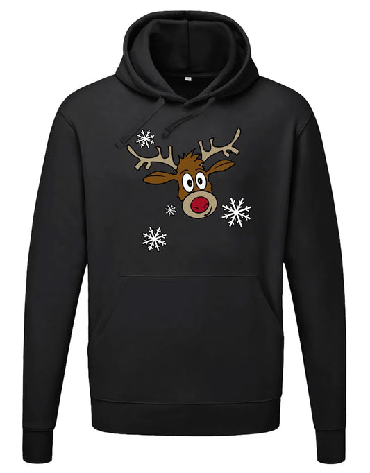 Rudolf Schneeflocken Weihnachten Hoodie Unisex