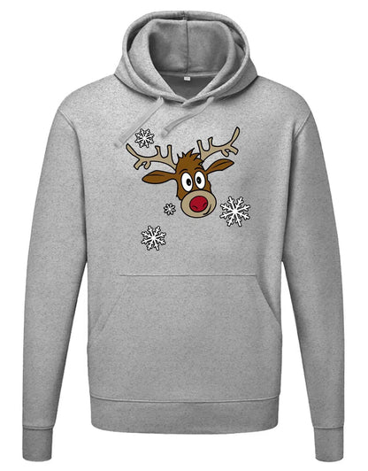 Rudolf Schneeflocken Weihnachten Hoodie Unisex