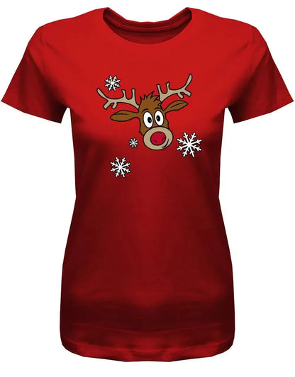 Rudolph - Schneeflocken - Weihnachten - Damen T Shirt