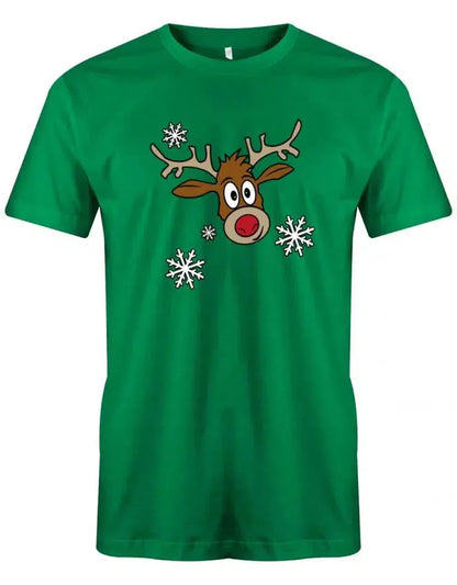 Rudolph - Schneeflocken - Weihnachten - Herren T-Shirt