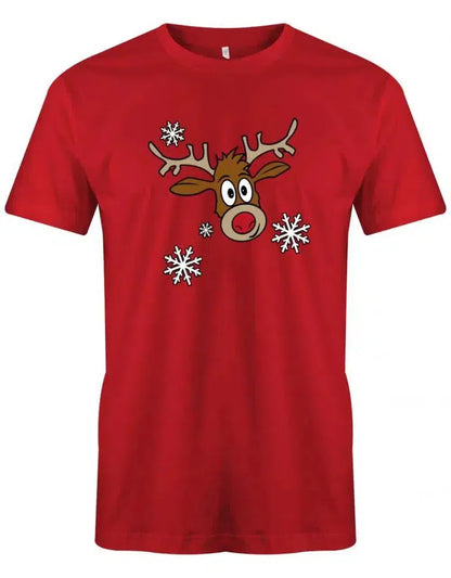 Rudolph - Schneeflocken - Weihnachten - Herren T-Shirt