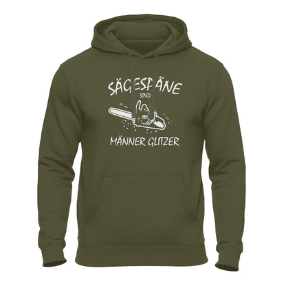 Heimwerker Hoodie oliv – Holzfäller Kettensäge Motiv