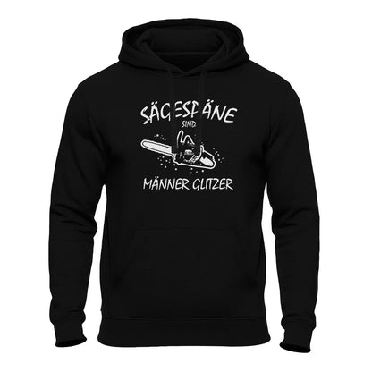 Holzfäller Hoodie schwarz – Kettensäge Spruch Sägespäne Männer Glitzer