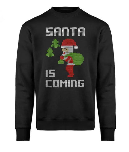 Santa is Coming Strickmuster Ugly Christmas Pullover Unisex