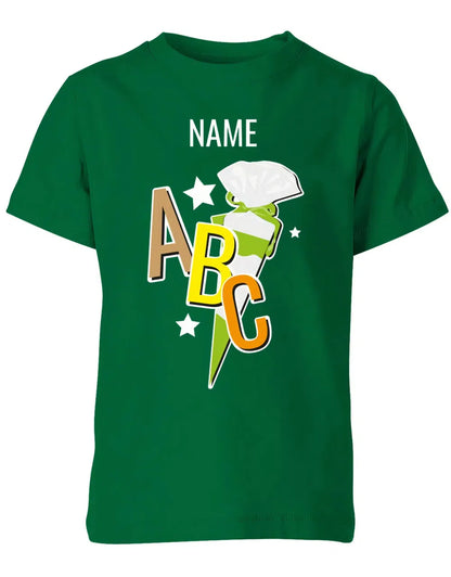 Schulkind ABC Schultüte Große Buchstaben Sterne mit Name T-Shirt