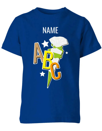 Schulkind ABC Schultüte Große Buchstaben Sterne mit Name T-Shirt