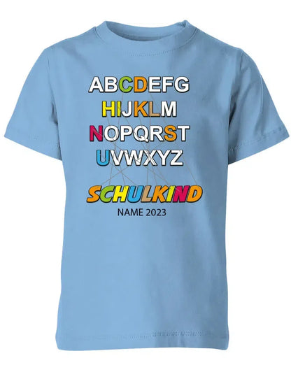 Schulkind Alphabet ABC mit Name - Einschulung T-Shirt
