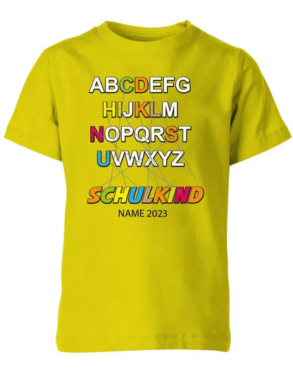 Schulkind Alphabet ABC mit Name - Einschulung T-Shirt