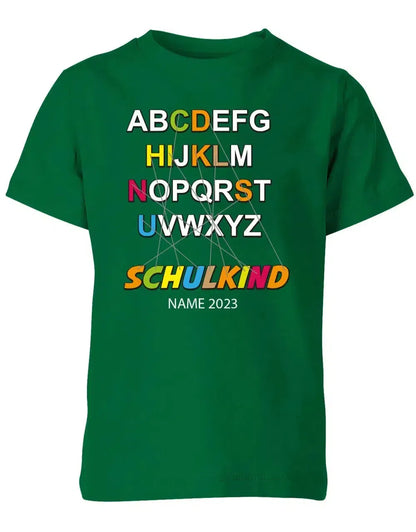 Schulkind Alphabet ABC mit Name - Einschulung T-Shirt