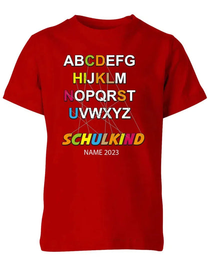 Schulkind Alphabet ABC mit Name - Einschulung T-Shirt