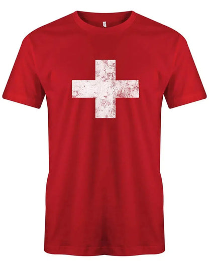 Schweiz - Vintage - Fahne EM WM - Switzerland - Herren T-Shirt