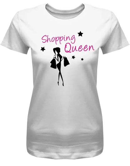 Damen Funshirt mit selbstbewusstem Spruch "Shopping Queen"
