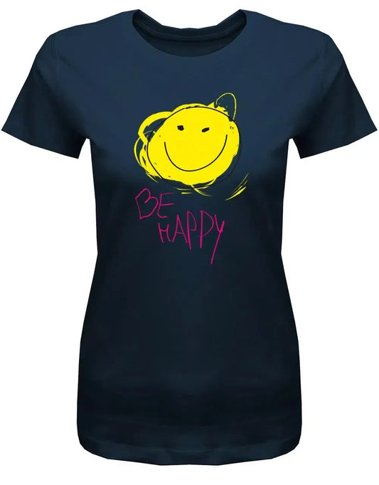 Smiley Be Happy - gemalt - Fun - Damen T-Shirt