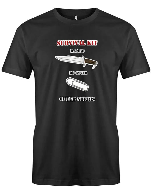 Survival kit der Legenden Rambo MC Gyver Chuck Norris - Herren T-Shirt