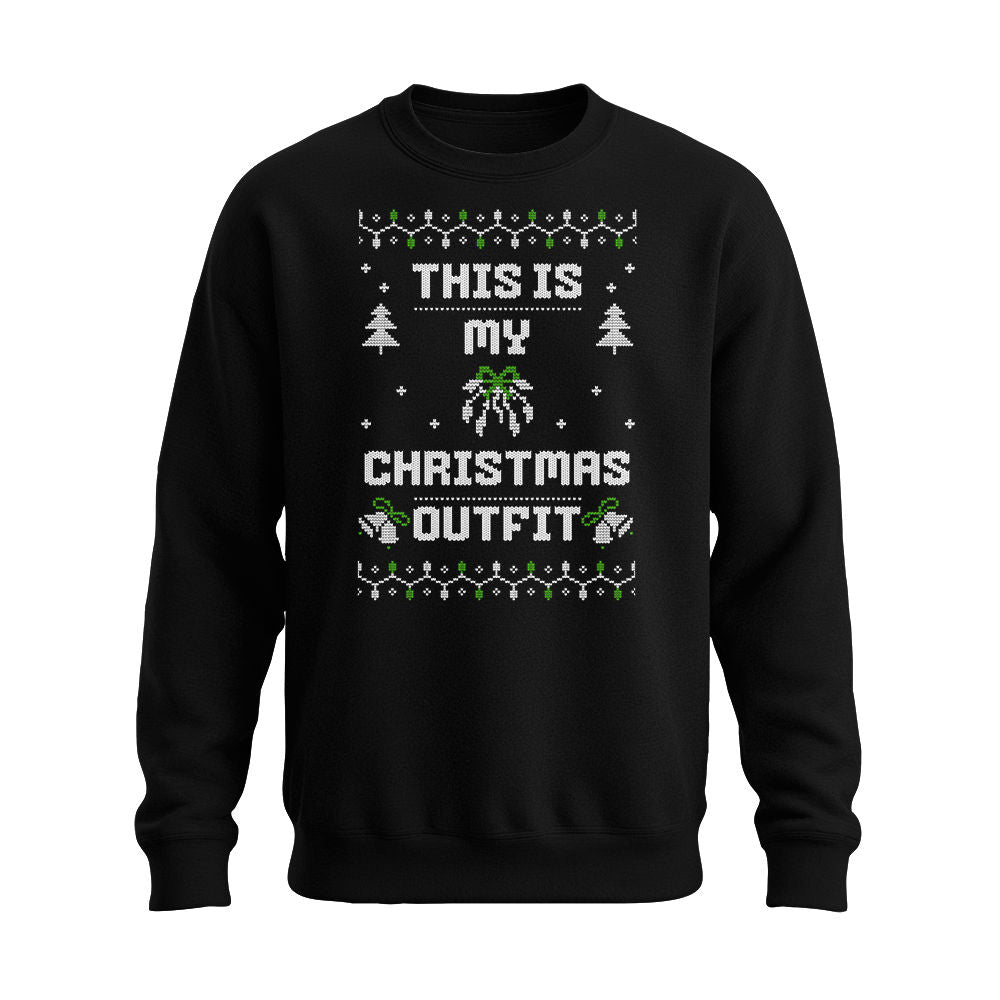 This is my christmas outfit - Weihnachten - Unisex Pullover schwarz