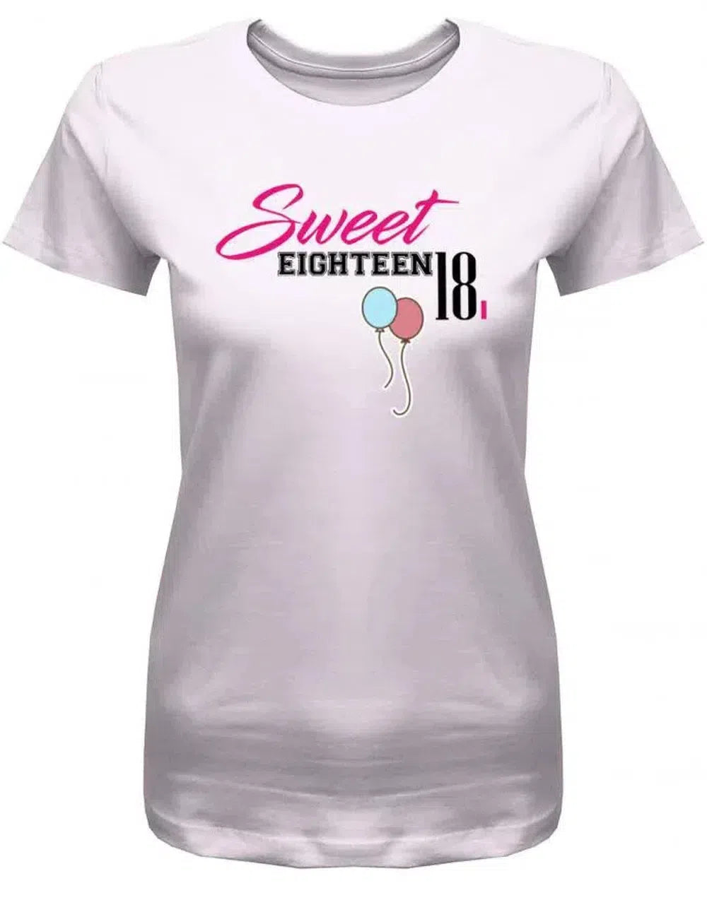 Shirtracer Damen T-Shirt 'So Gut Kann Man Mit 18 Aussehen' – Blumenarrangement, Altrosa/weiß