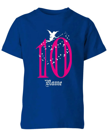 T-Shirt 10 Geburtstag Fee mit Glitzersternchen personalisierbar mit Name für Mädchen