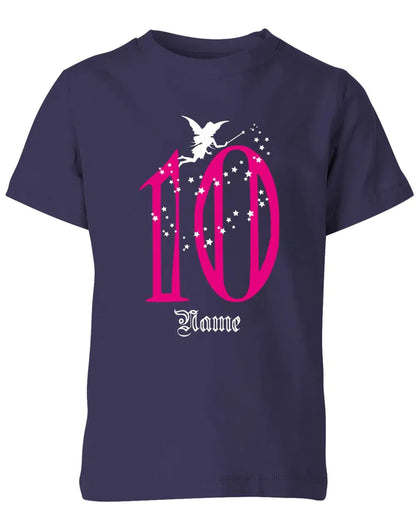 T-Shirt 10 Geburtstag Fee mit Glitzersternchen personalisierbar mit Name für Mädchen