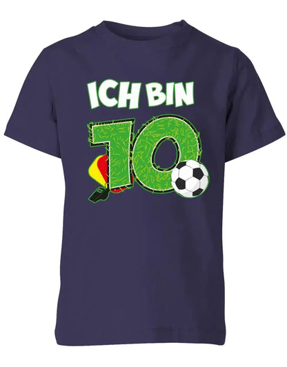 T-Shirt 10 Geburtstag Fußball Fußballer Rote Gelbe Karte für Junge und Mädchen