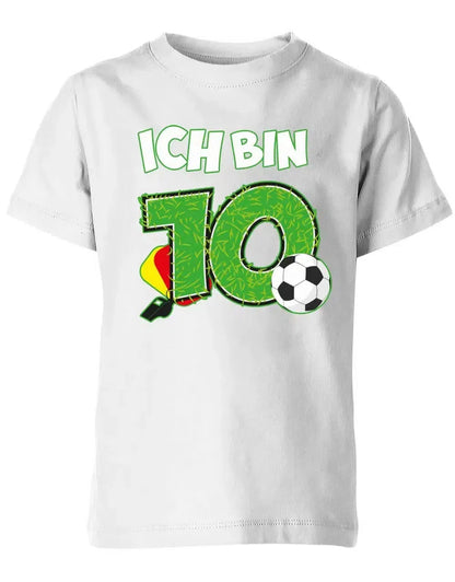 T-Shirt 10 Geburtstag Fußball Fußballer Rote Gelbe Karte für Junge und Mädchen