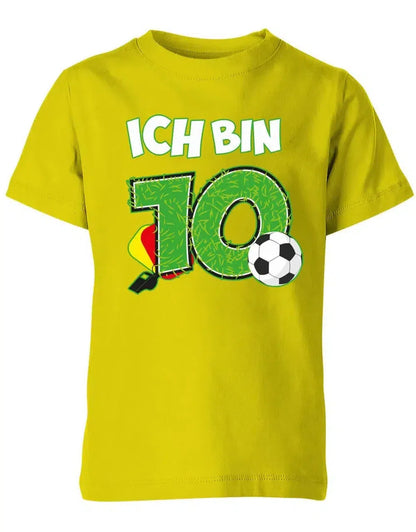 T-Shirt 10 Geburtstag Fußball Fußballer Rote Gelbe Karte für Junge und Mädchen