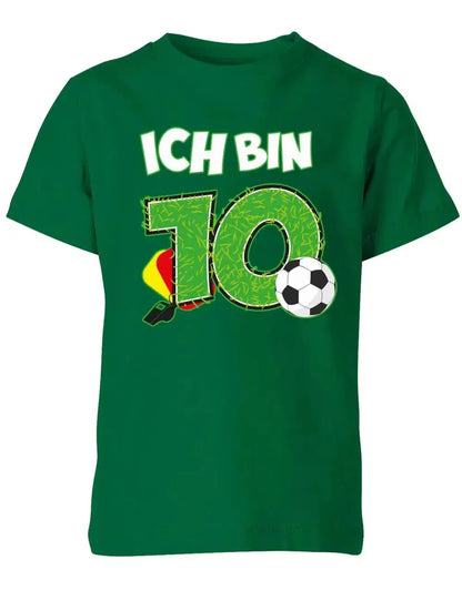 T-Shirt 10 Geburtstag Fußball Fußballer Rote Gelbe Karte für Junge und Mädchen