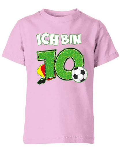 T-Shirt 10 Geburtstag Fußball Fußballer Rote Gelbe Karte für Junge und Mädchen
