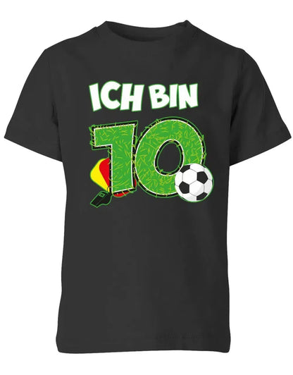 T-Shirt 10 Geburtstag Fußball Fußballer Rote Gelbe Karte für Junge und Mädchen