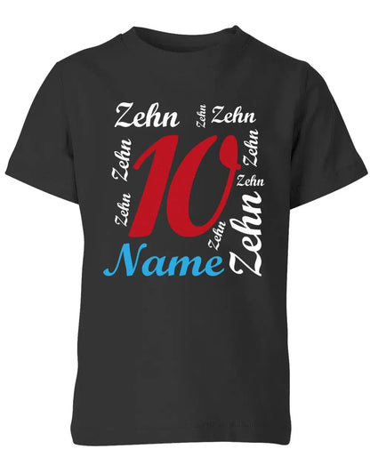 T-Shirt 10 Geburtstag Ganz viele Zehnen personalisierbar mit Name für Jungen und Mädchen