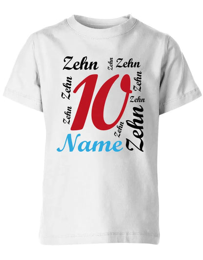 T-Shirt 10 Geburtstag Ganz viele Zehnen personalisierbar mit Name für Jungen und Mädchen