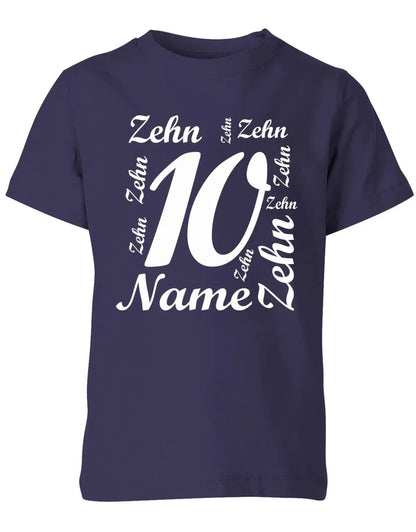 T-Shirt 10 Geburtstag Ganz viele Zehnen personalisierbar mit Name für Jungen und Mädchen