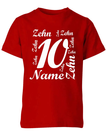 T-Shirt 10 Geburtstag Ganz viele Zehnen personalisierbar mit Name für Jungen und Mädchen