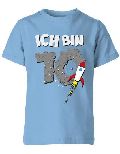 T-Shirt 10 Geburtstag Weltraum Weltall Rakete Astronaut für Junge und Mädchen