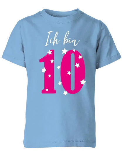 T-Shirt 10 Geburtstag ich bin 10 mit Sterne verziert für Mädchen